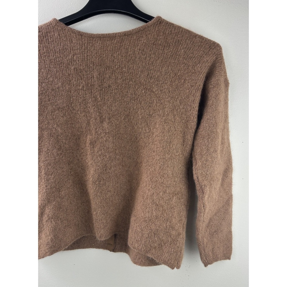 Sezane Gaspard Super Kid Mohair Baby Alpaca Cardigan Sweater Brown M Luxury - Picture 12 of 14